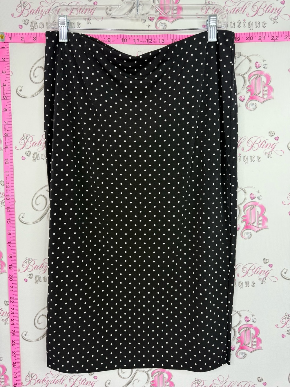 Vince Camuto Black Pencil Skirt with White Polka Dots
